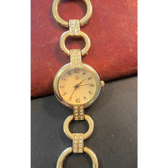 Women's 23mm Gold Tone George Watch, Crystal Accents - Picture 1 of 3